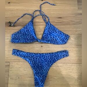 Skatie Swim - Blue Leopard Print